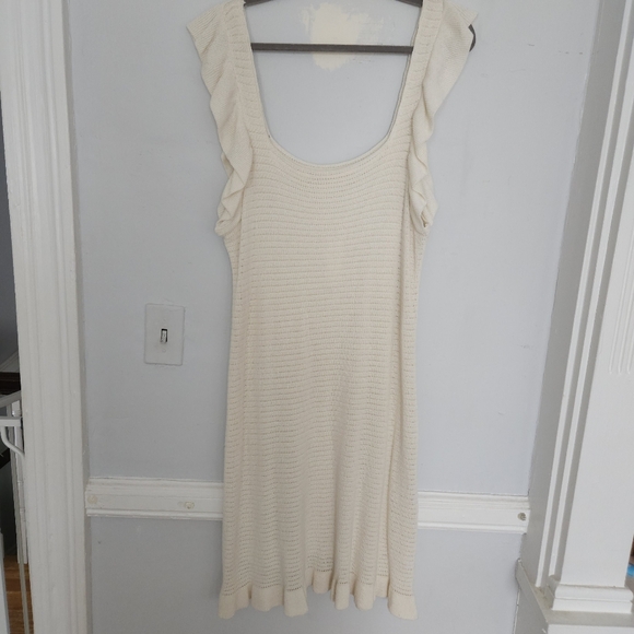 NWT Anthropologie Ruffled Pointelle Mini Dress | XL - Picture 5 of 7
